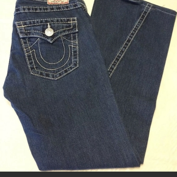 True Religion women's jeans JOEY BIG T sz 29 RN#112790  Flare **NICE* - Picture 5 of 7